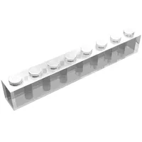 Brick 1 x 8 without Bottom Tubes with Cross Side Supports