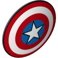 Shield Round Bowed, Red, White, and Blue Circles with Star Print (Captain America)