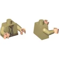 Torso Robe, Rumpled Opening, Brown Belt Print, Tan Arms, Light Nougat Hands