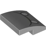 Slope Curved 2 x 2 x 2/3 with Black Mouth, White Eyes print