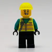 Man, Vibrant Yellow Safety Vest and Helmet