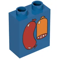 Duplo Brick 1 x 2 x 2 with Sausages Print