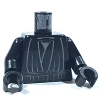 Torso Layered Shirt, Robe Tie Print, Black Arms and Hands