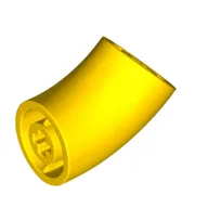 Brick Round 2 x 2 D. Tube with 45° Elbow and Axle Holes (Crossholes) at Each End [SHORT]
