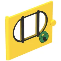 Fabuland, Door with Oval Pane in 3 Sections with Police Lock Print