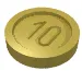 Money / Coin with "10" Sans-serif Type
