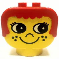 Duplo Head Brick with Red Hair and Freckles