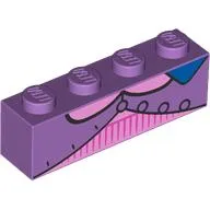 Brick 1 x 4 with Jacket, Bright Pink Sweater, Blue Collar print