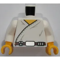 Torso Wrap-Around Tunic and Utility Belt on Front and Back Print, White Arms, Yellow Hands