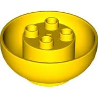 Duplo Brick Round 4 x 4 x 1 1/2, Curved Bottom