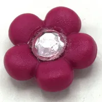 Clikits Icon, Flower 2 x 2 Small, 5 Petals with Pin [Frosted] with Trans-Clear Center Facet Gem