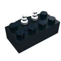 Brick 2 x 4, 12V with Power Pickups for Train Motor and Solid Pins