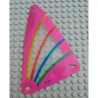 Sail, Windsurfer, 9 x 15 Triangle, with Dark Pink Border and Green, Blue, Red and Yellow Stripes Print