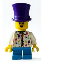 Boy, White Shirt with Balloons, Dark Purple Top Hat