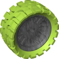 Wheel 72 x 34 with Lime Tire 94 x 40 Balloon Offset Tread