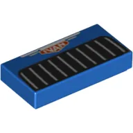 Tile 1 x 2 with 'IVAN' in Red Emblem and Grille Print