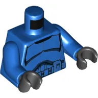 Torso Armor Clone Trooper with Belt with Pockets Print (Senate Commando), Blue Arms, Black Hands