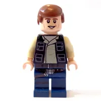 Han Solo, Black Vest, Dark Blue Legs, Smooth Hair, Cheek Lines