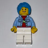 Aki Jones - Bright Light Blue Jacket, White Legs, Dark Azure Hair