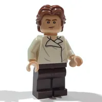 Han Solo, White Shirt, Dark Brown Legs, Dual Sided Head Open Mouth / Closed Eyes with Open Mouth, Ruffled Hair