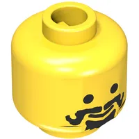 Minifig Head Cavalry / King / Forestman, Moustache Curly, Spiky Beard under Mouth Print [Blocked Open Stud]