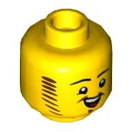 Minifig Head Troubadour, Reddish Brown Moustache, Sideburns, Goatee, Crooked Open Singing Mouth print