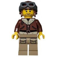 Pilot, Reddish Brown Torso, Dark Tan Legs, Reddish Brown Hat