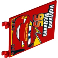 Flag 6 x 4 with Clips with Lightning McQueen 95 print