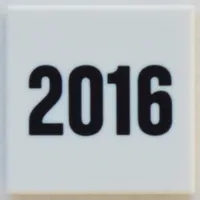 Tile 2 x 2 with Black '2016' print