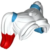 Hair Pigtails High, Long Bangs, Hole on Top, Medium Blue Hair Ties, Red?Blue Painted Tails