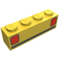 Brick 1 x 4 with Basic Car Tail-lights Print