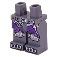 Hips and Dark Bluish Gray Legs with Dark Purple Robe, Silver Belts, Kneepads, Claws print