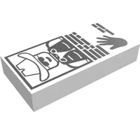 Tile 1 x 2 with Officer Picture and Handprint Print