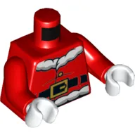Torso Jacket, White Fur Trim, Dark Red Creases, Black Belt Print (Santa), Red Arms, White Hands