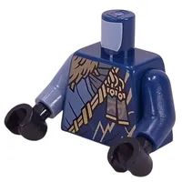 Torso, Odd Arms, Gold Lightning, Sand Blue Tags, Ninja Robe, Dark Ran Fur print, Left Dark Blue Arm, Right Sand Blue Arm, Black Hands