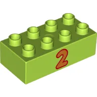 Duplo Brick 2 x 4 with Orange '2' Print