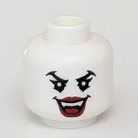 Minifig Head, Angry Eyes, Open Mouth, Vampire Fangs, Red Lips print [Hollow Stud]