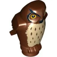 Animal, Bird, Owl Small - Large Yellow Eyes and Tan Chest Print