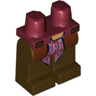 Hips and Dark Brown Legs with Reddish Brown Tunic and Lavender Sash Print