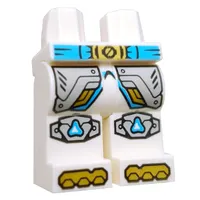 Hips and White Legs with Medium Azure Belt, Gold Belt Buckle, Toes, Silver Robe Ends, Knee Caps print