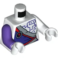 Torso, Odd Arms, Robe, Dark Purple, Circuitry Print, Left White Arm, Right Dark Purple Arm, White Hands