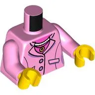 Torso Jacket, Pockets, Necklace, Dark Pink Undershirt Print, Bright Pink Arms, Yellow Hands