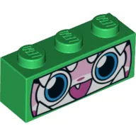 Brick 1 x 3 with Unikitty, Dragon Costume, Teeth Print