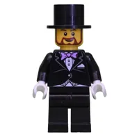 Groom, Black Suit with Lavender Bow Tie, Top Hat