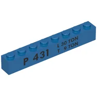 Brick 1 x 8 with 'P 431 L 30 TON T 9 TON' Print
