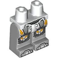 Hips and Light Bluish Gray Legs with Orange and Gold Circuitry and Gray Armor, Knee Pads and Boots Print