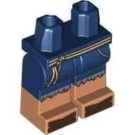 Hips with Dark Blue Legs and Nougat Boots Pattern with Torn Shorts, Tan Robe for Belts, Dark Brown Sandals print