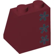 Slope 65° 2 x 2 x 2 with Bottom Tube with Three Black Flowers Kimono Print