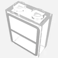 Brick 1 x 2 x 2 with Bottom Tube and Window Print