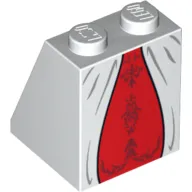 Slope 65° 2 x 2 x 2 with Bottom Tube with Red Inset Skirt Print